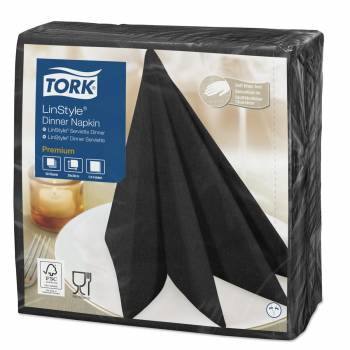 Tork Linstyle® czarna serwetka obiadowa 39x39-20616