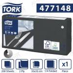 Tork czarna serwetka lunchowa 33x33 200szt