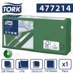 Tork ciemno zielona serwetka lunchowa 33x33 200szt