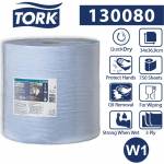 Tork W1 Czyściwo papierowe w roli 255m/36,9cm 3-warstwowe Niebieskie Premium ze wzorem