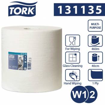 Tork czyściwo papierowe 1w 460m 24,5cm Białe W1/W2-24663