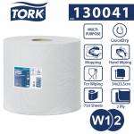 Tork W1/W2 Czyściwo papierowe w roli 255m/23,5cm 2-warstwowe Białe Premium ze wzorem
