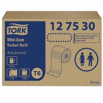Tork Mid-size T6 papier toalet. Advanced 2w-25070
