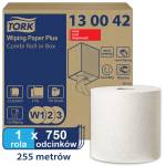 Tork W1/2/3 Czyściwo papierowe w roli 255m/23cm 2-warstwowe Białe Premium ze wzorem