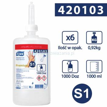 Tork S1 Żel do dezynfekcji rąk (wkład) Premium 1000ml