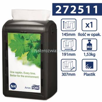 Tork Xpressnap® N4 dozownik serw. w składce Czarny-25224