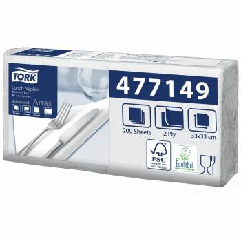 Tork biała serwetka lunchowa 33x33 200szt-25400