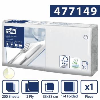 Tork biała serwetka lunchowa 33x33 200szt-25401