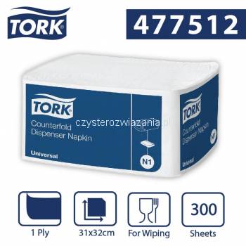 Tork Counterfold N1 serweteki dyspenserowe biały