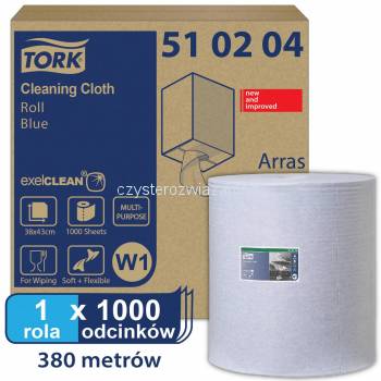 Tork W1 Czyściwo włókninowe w roli wielozadaniowe 380m/42,8cm 1-warstwowe Niebieskie Premium